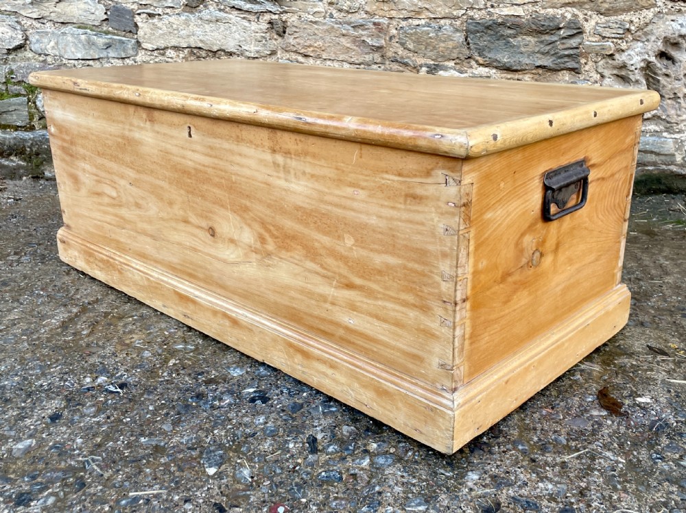 Antique Stripped Pine Blanket Box View V