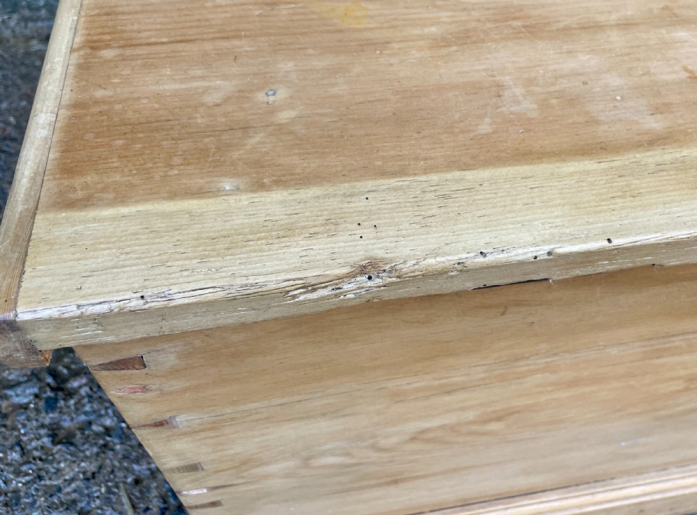 Antique Stripped Pine Blanket Box View X