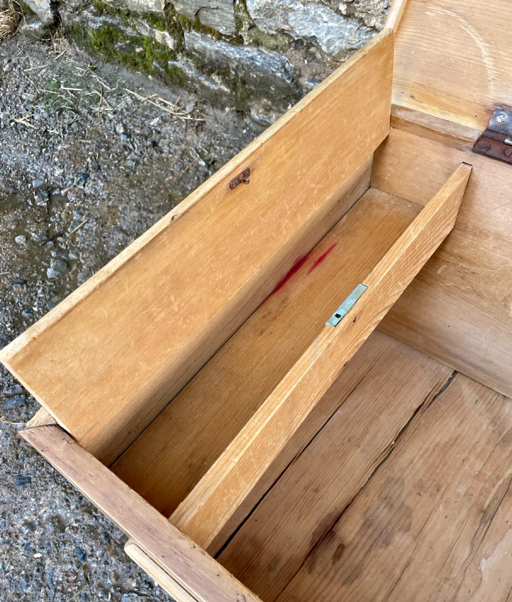 Antique Stripped Pine Blanket Box View XV