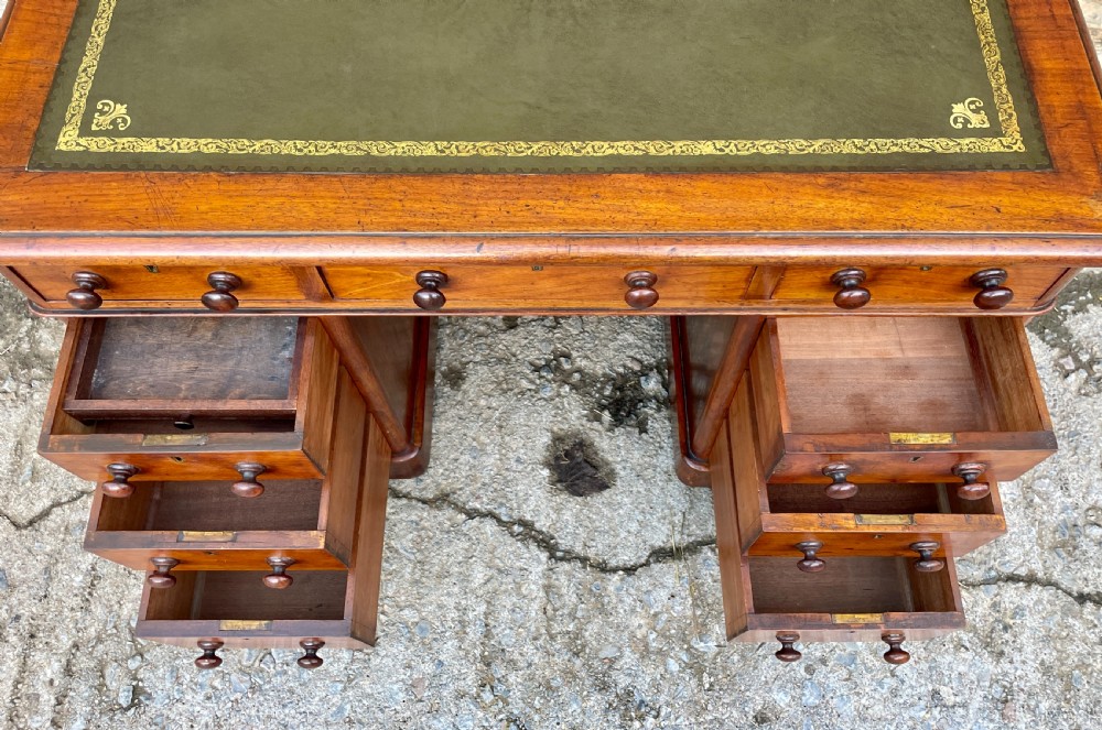 Victorian Mahogany Pedestal Desk View XI