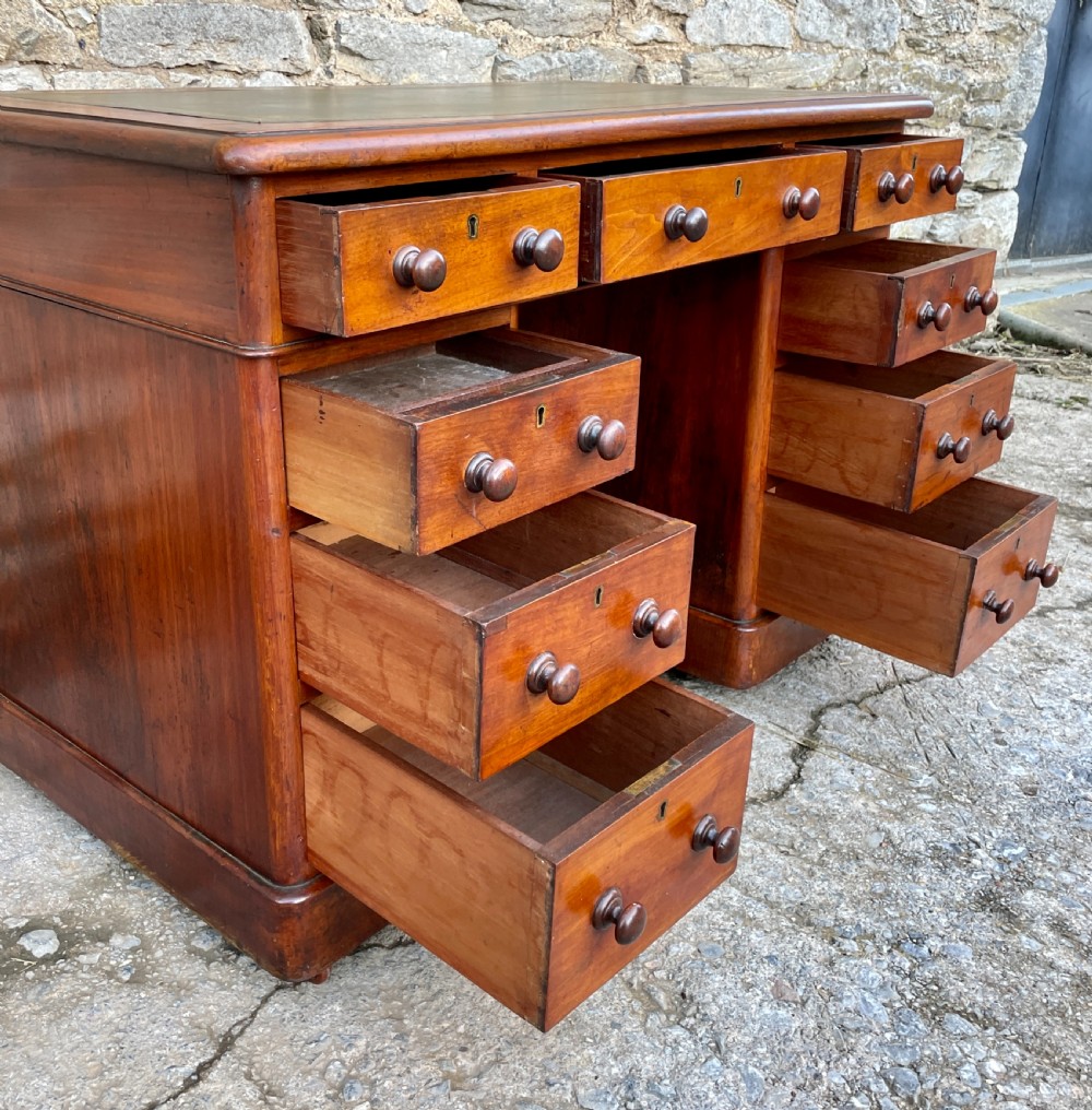 Victorian Mahogany Pedestal Desk View XXV