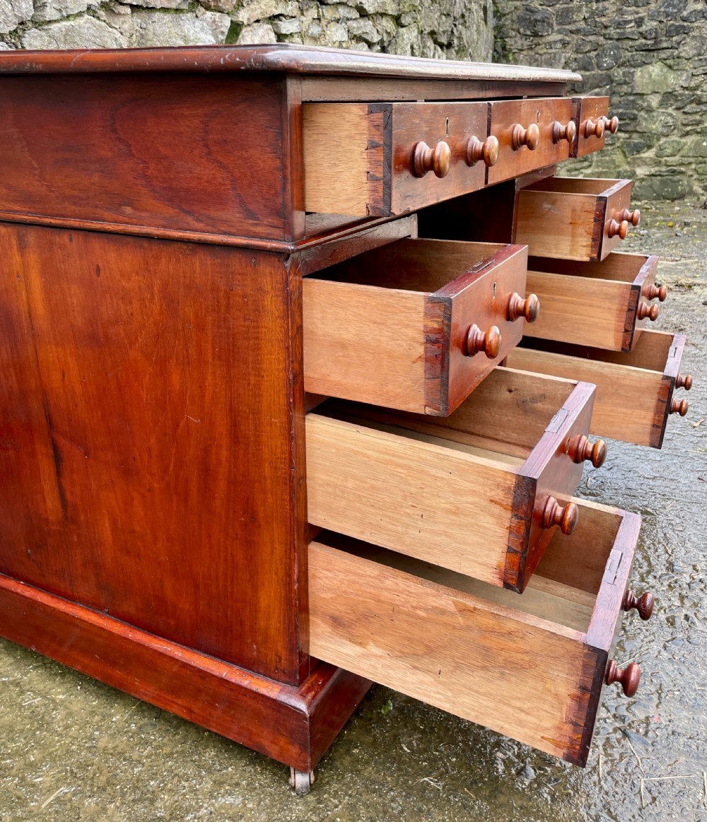 Victorian Mahogany Pedestal Desk View IV