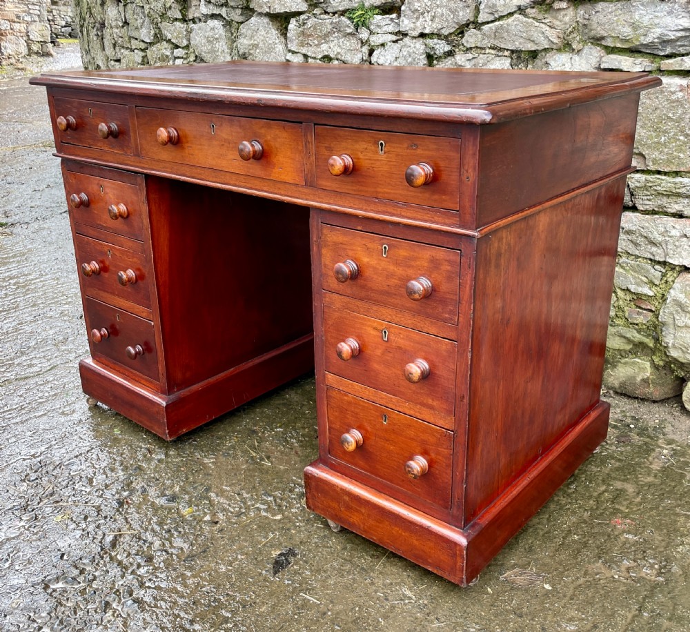 Victorian Mahogany Pedestal Desk View XV
