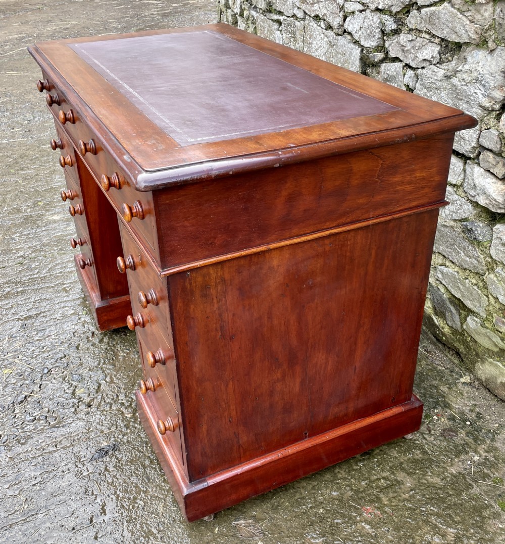 Victorian Mahogany Pedestal Desk View XVI