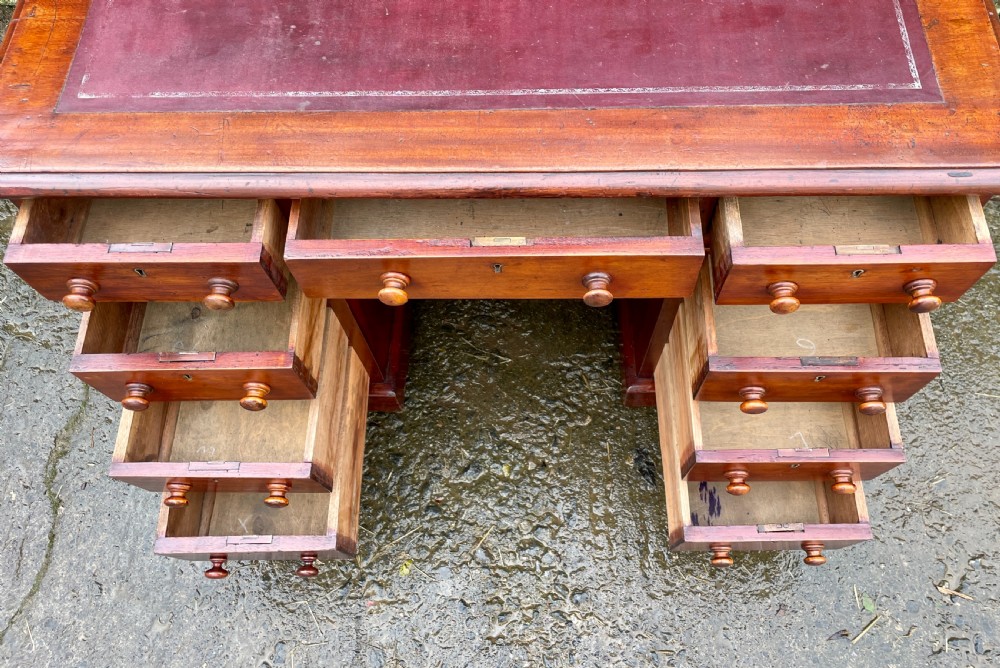Victorian Mahogany Pedestal Desk View XXIII