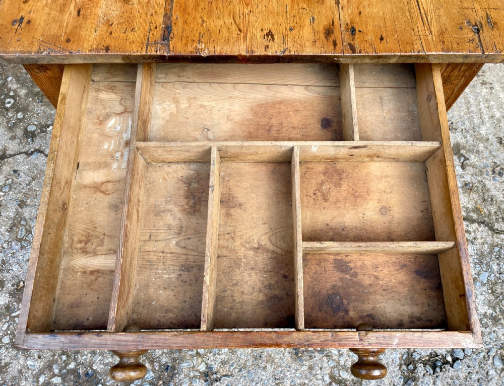 Small Antique Pine Table View XIV