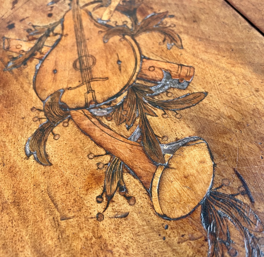 Small Georgian Marquetry Inlaid Drop Leaf Table View XV