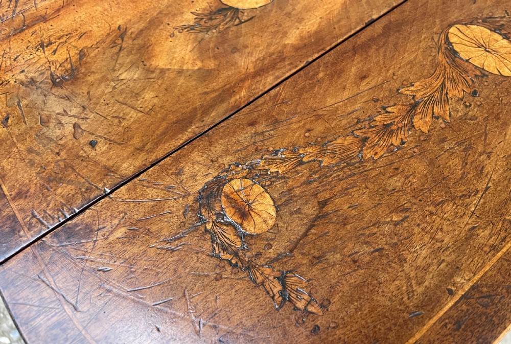 Small Georgian Marquetry Inlaid Drop Leaf Table View XVII