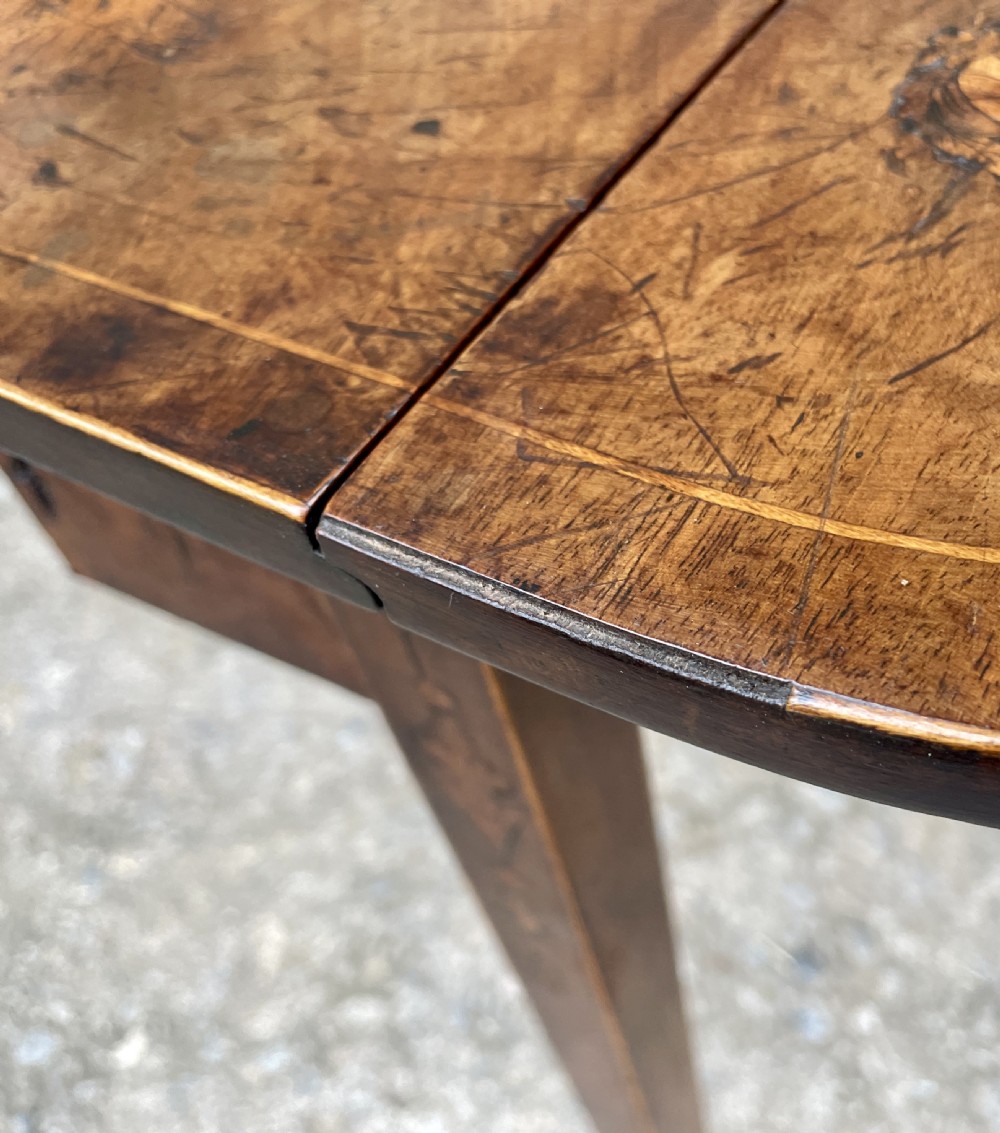Small Georgian Marquetry Inlaid Drop Leaf Table View XXVI