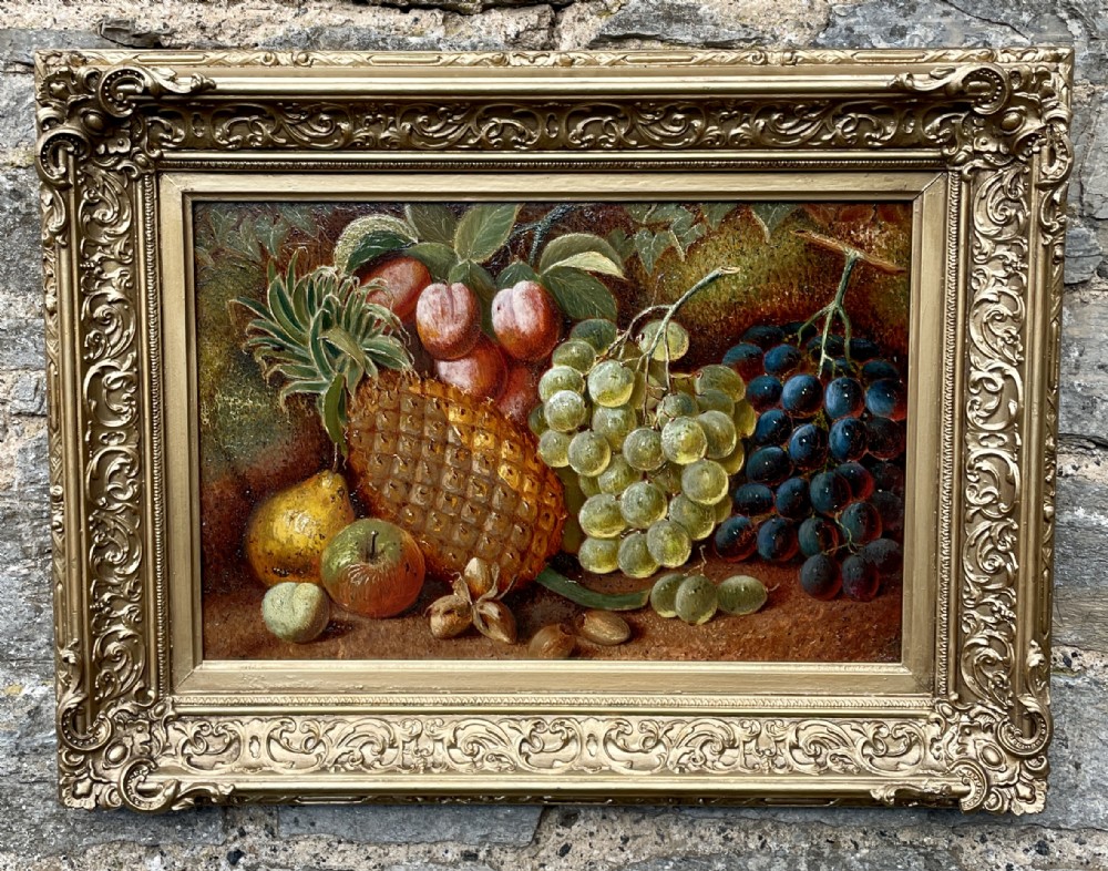 Antique Still Life Oil on Board