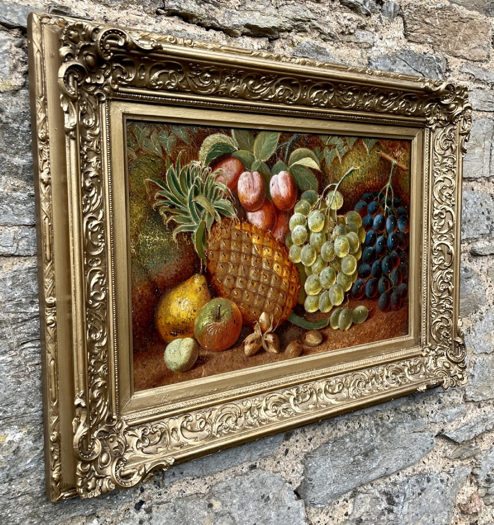 Antique Still Life Oil on Board View II