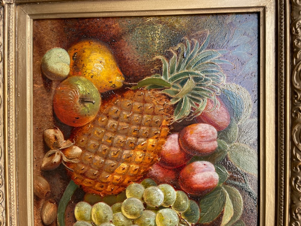 Antique Still Life Oil on Board View XVI