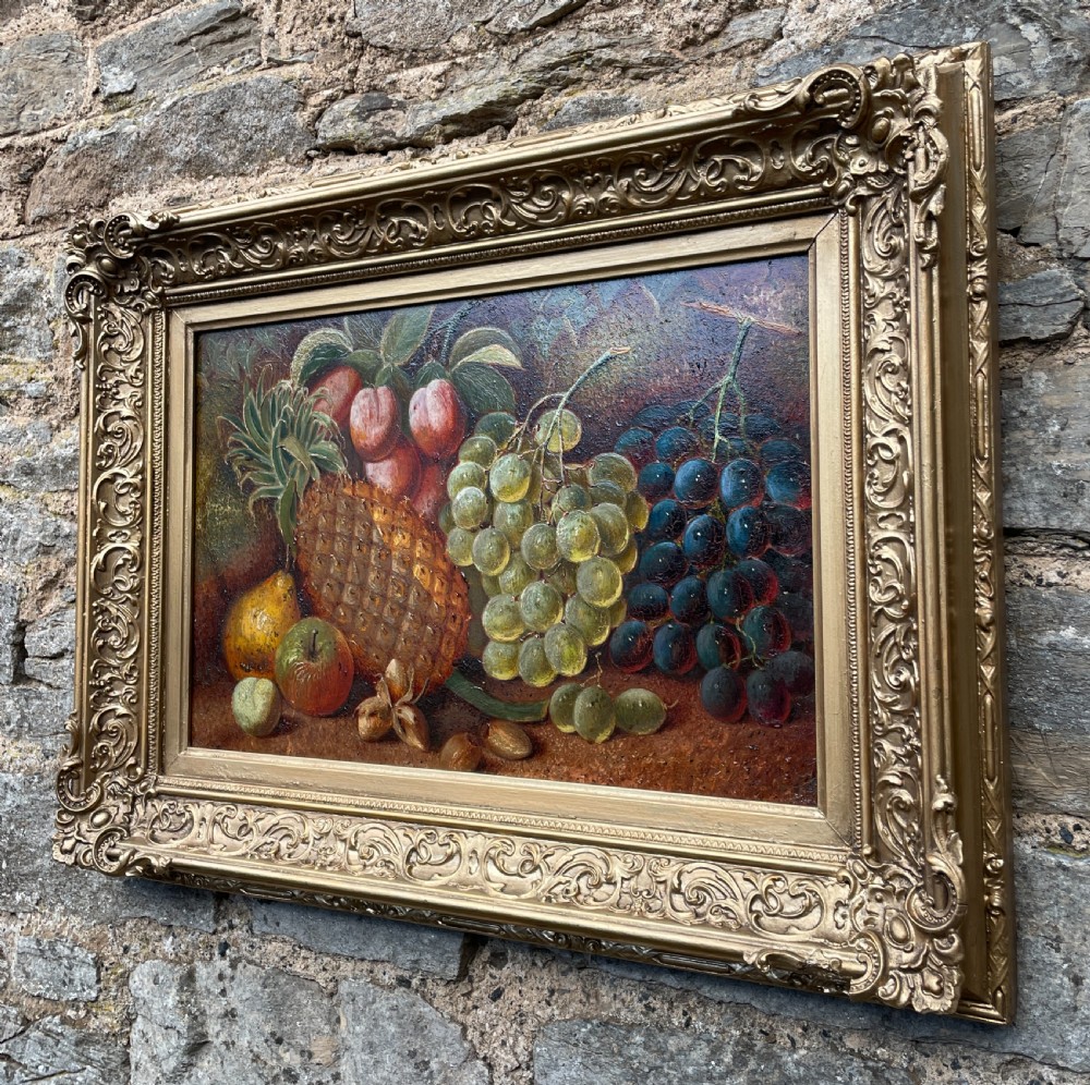 Antique Still Life Oil on Board View XVIII