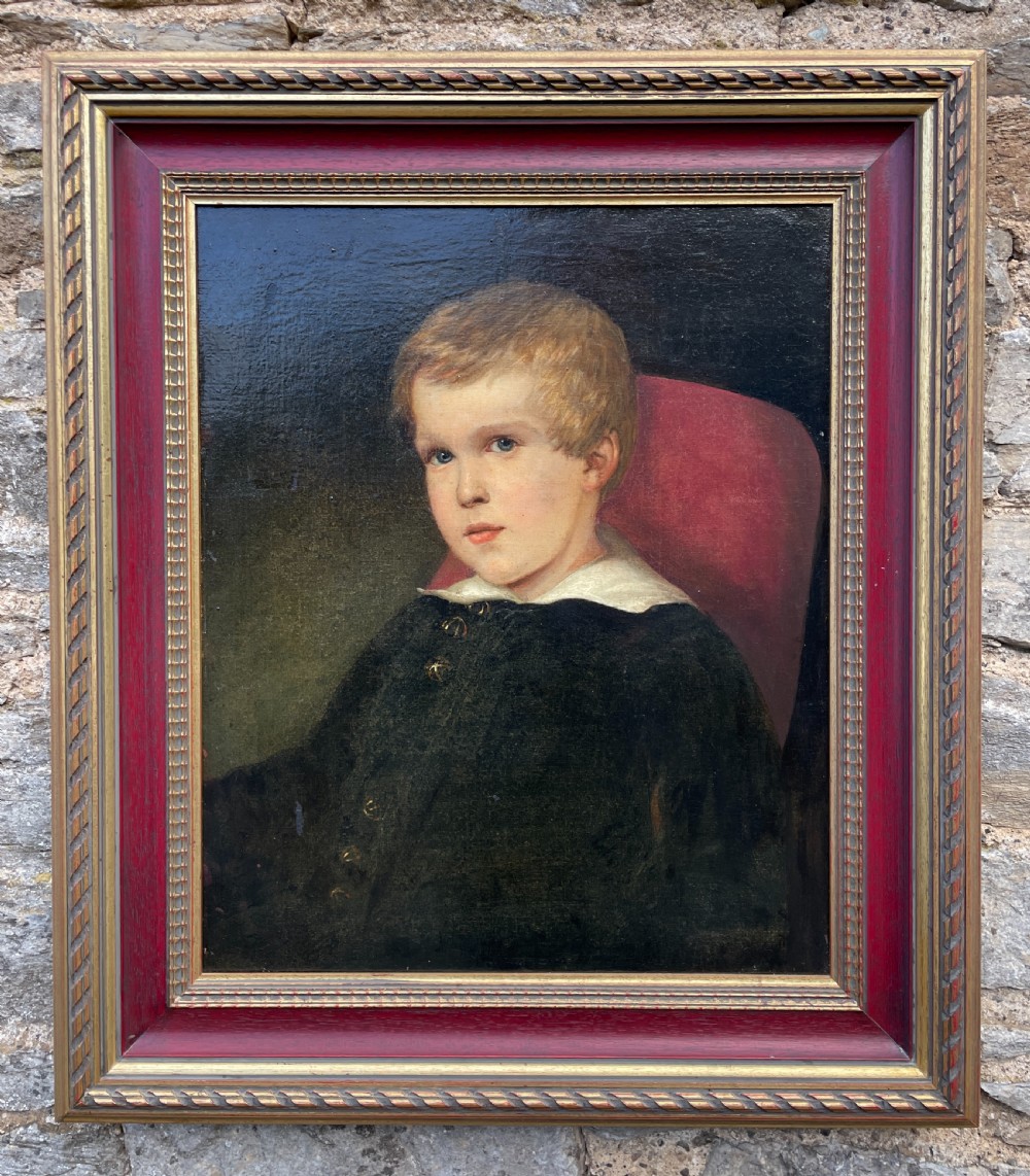 Oil Portrait of a Young Boy Attributed to Carl Felkel