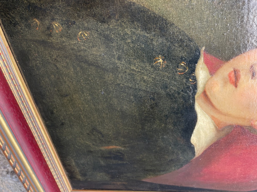 Oil Portrait of a Young Boy Attributed to Carl Felkel View VI