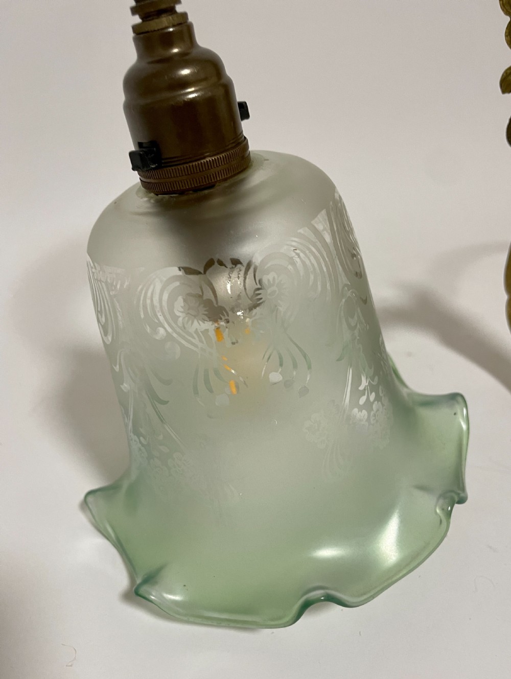 Antique Art Nouveau Style Brass Light View VIII