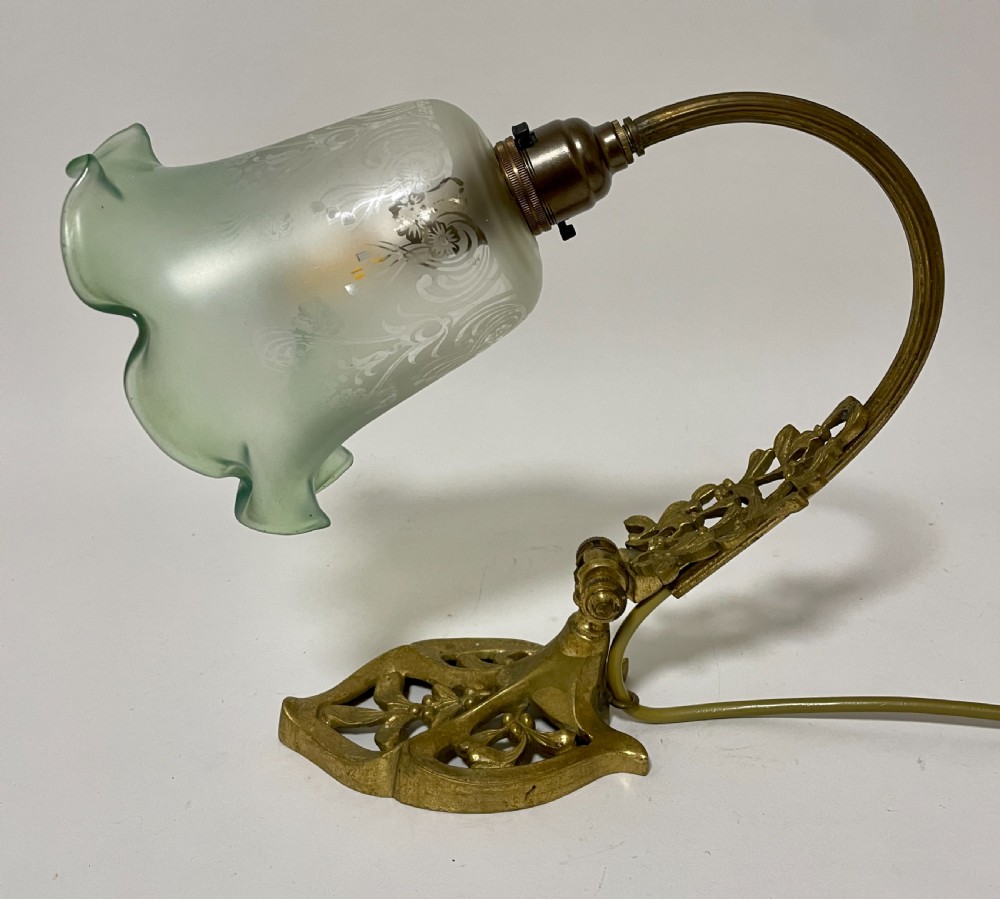 Antique Art Nouveau Style Brass Light View IX