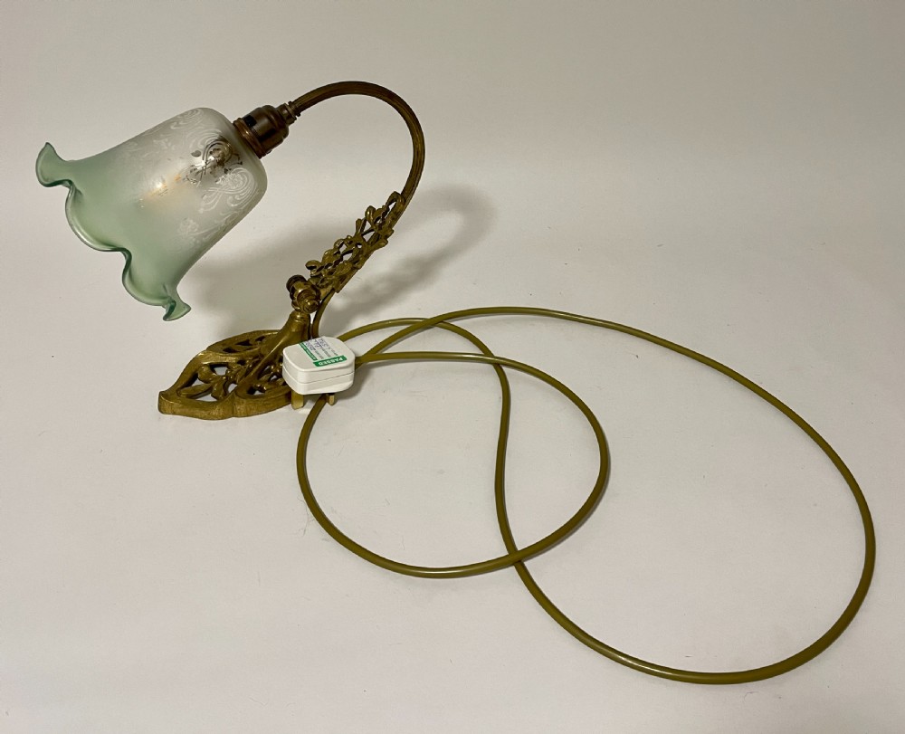 Antique Art Nouveau Style Brass Light View XII