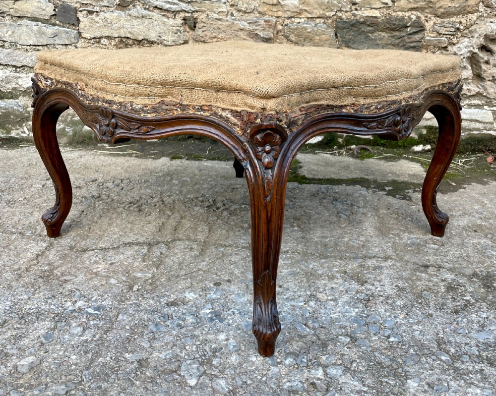 Antique Carved Centre / Foot Stool View II