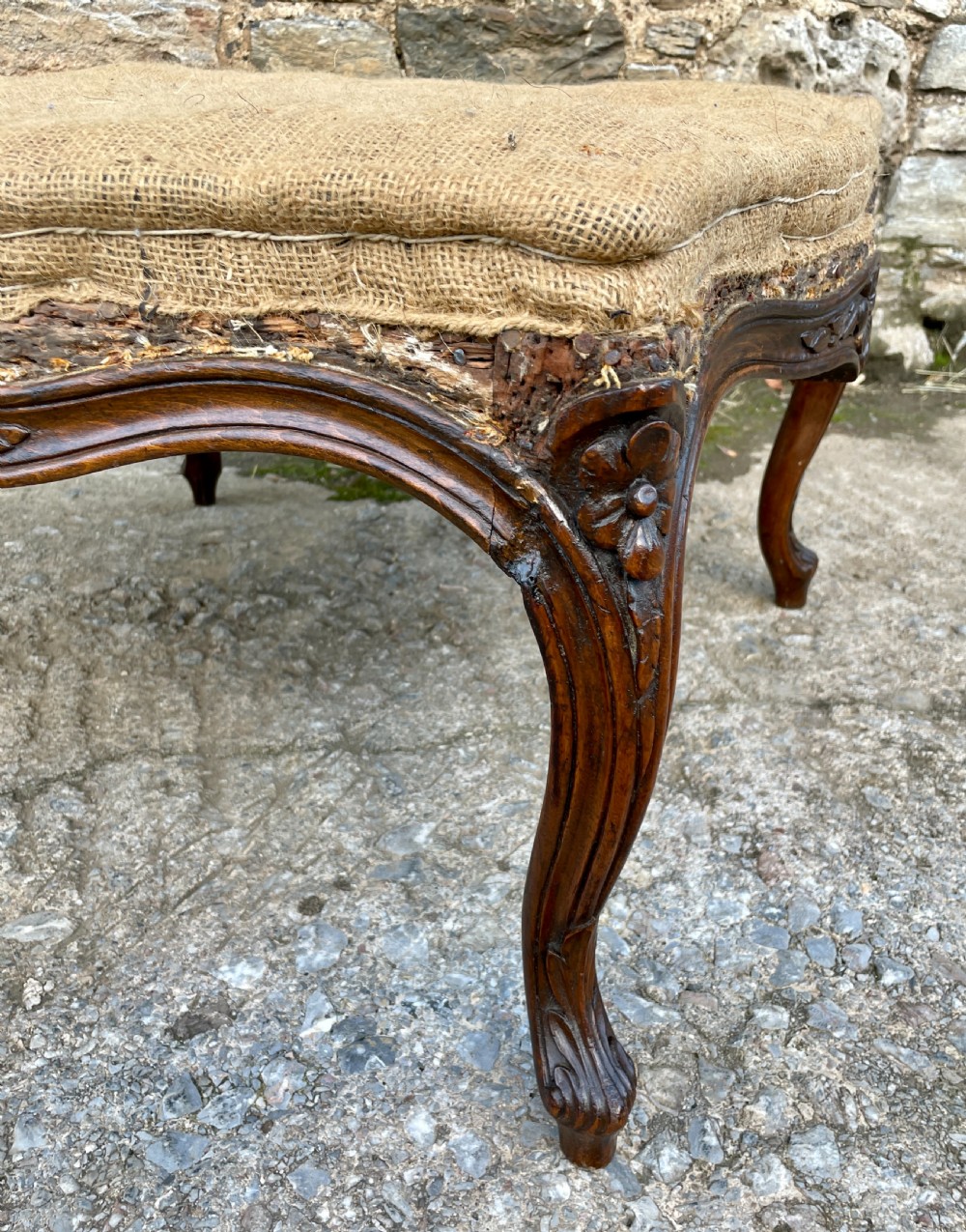 Antique Carved Centre / Foot Stool View III
