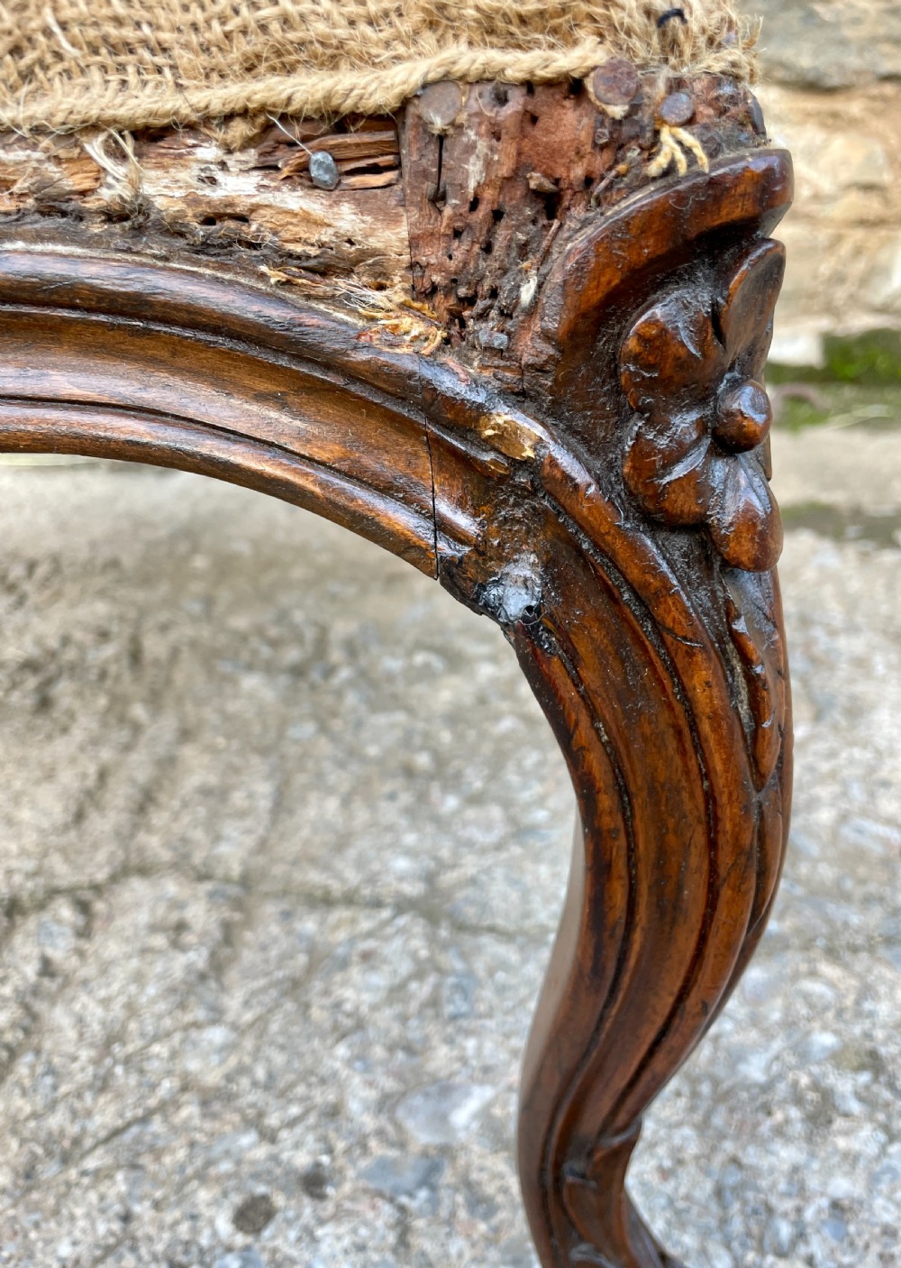 Antique Carved Centre / Foot Stool View XII