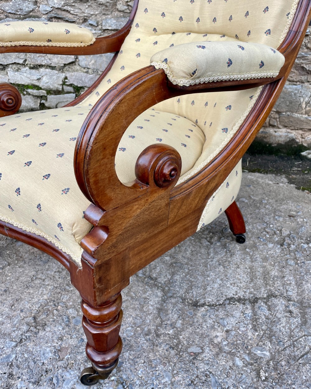 Victorian Mahogany Framed Armchair View IV