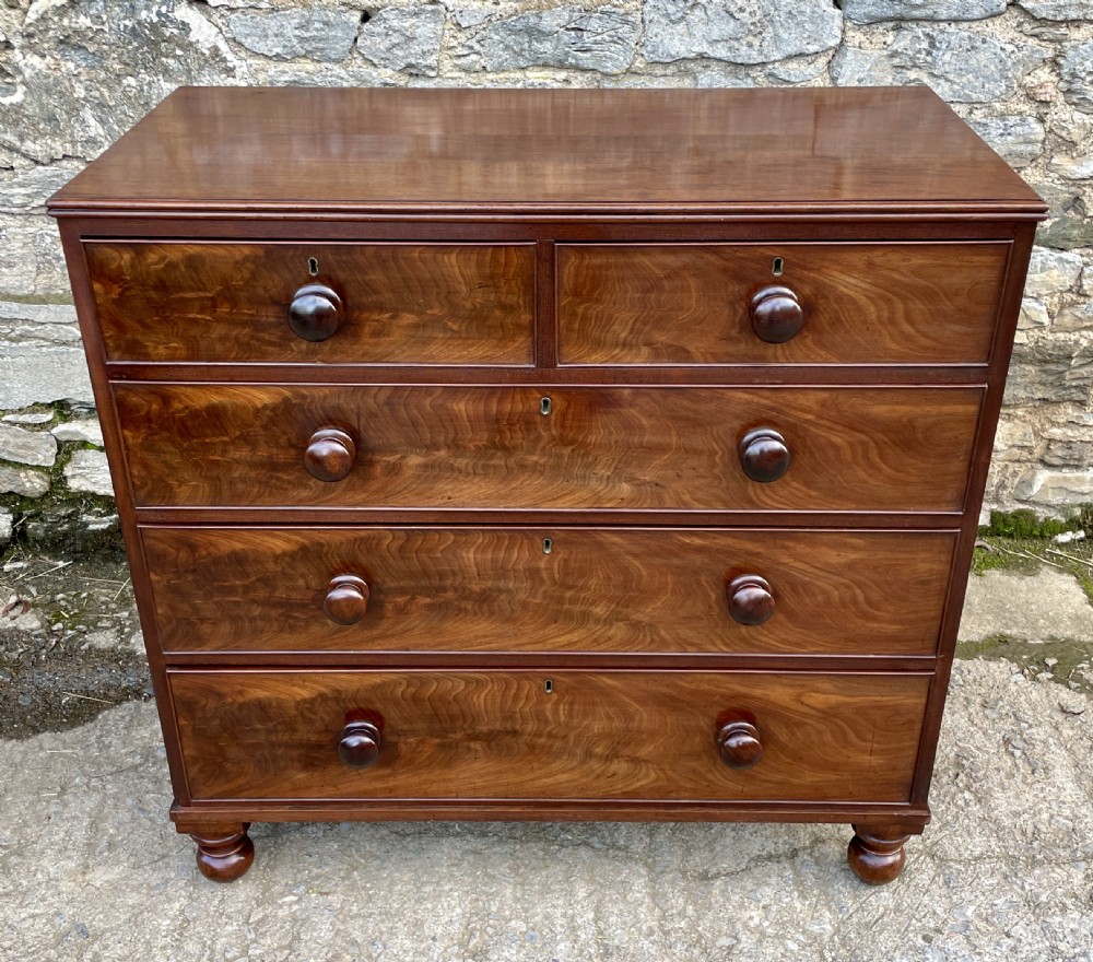 Victorian Flame Mahogany Chest of Drawers View II