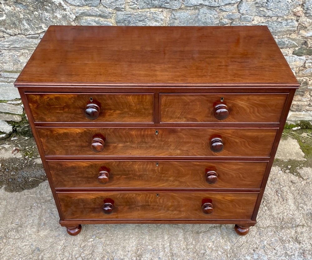 Victorian Flame Mahogany Chest of Drawers View III