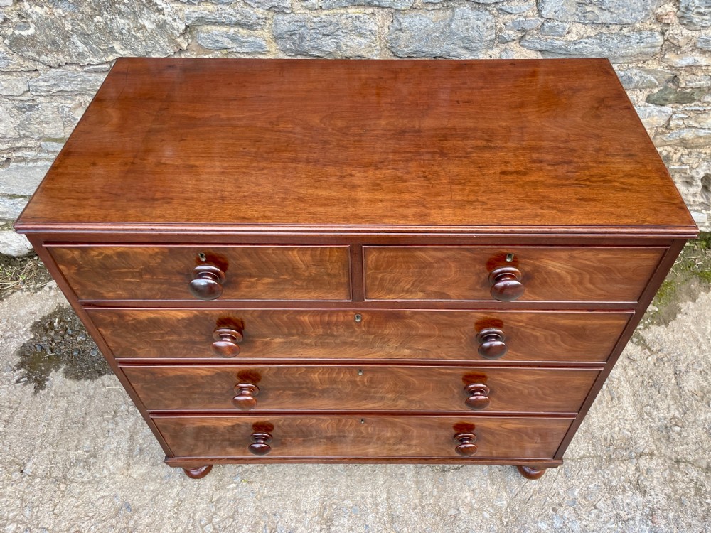 Victorian Flame Mahogany Chest of Drawers View VII