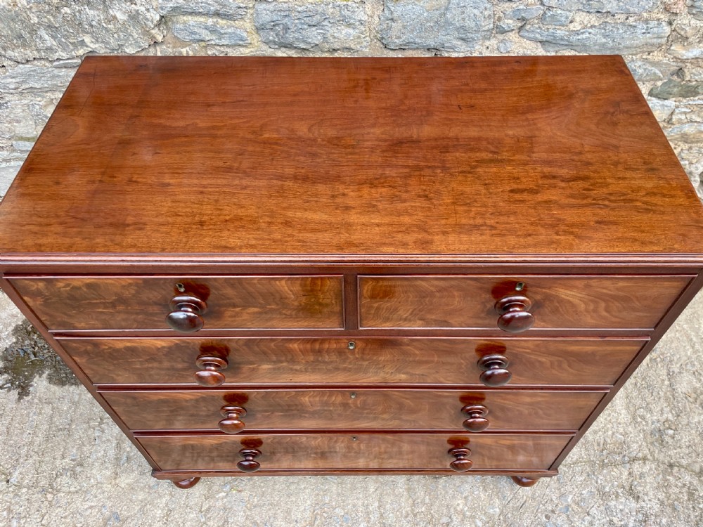 Victorian Flame Mahogany Chest of Drawers View VIII