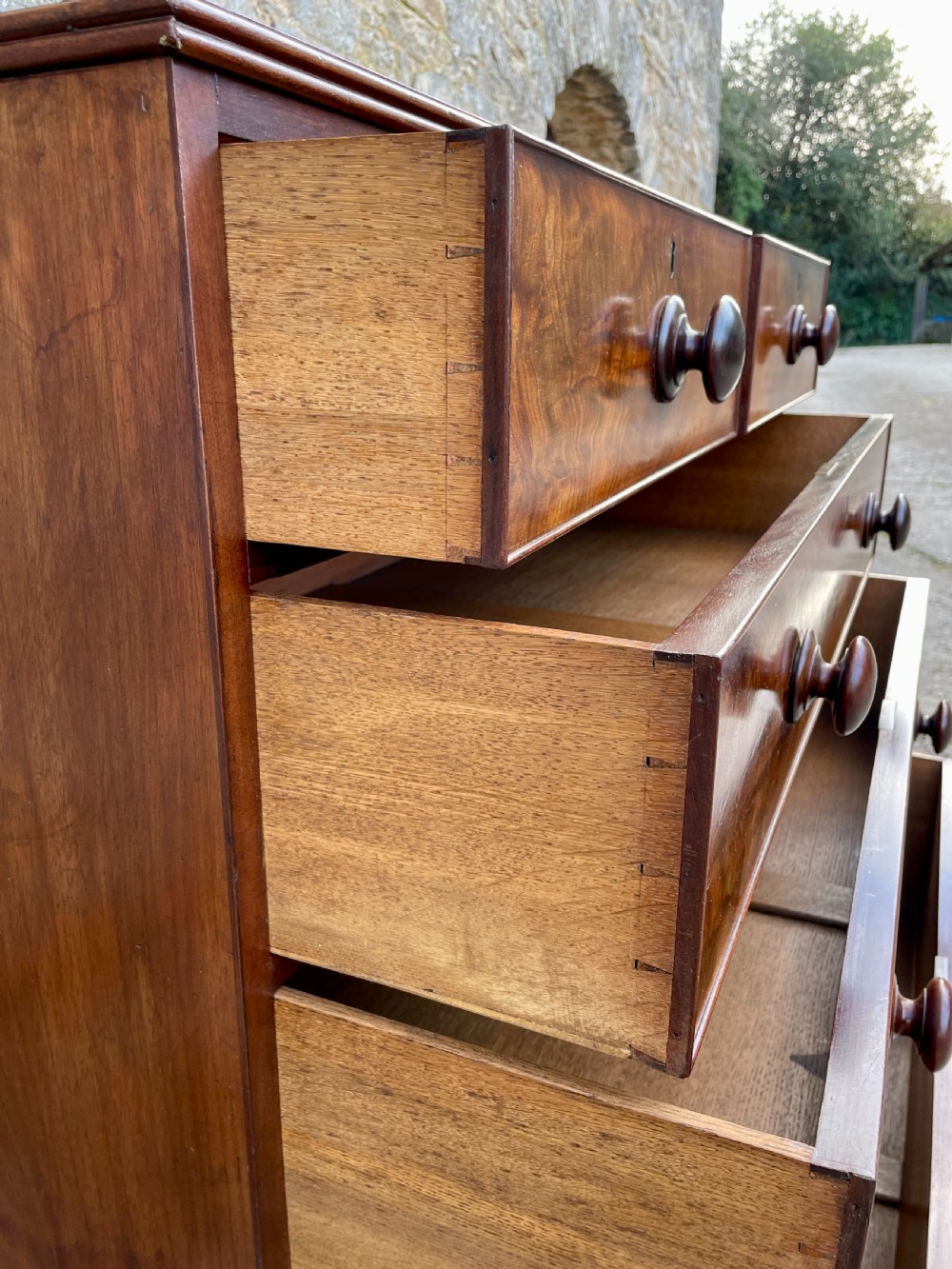 Victorian Flame Mahogany Chest of Drawers View XIV