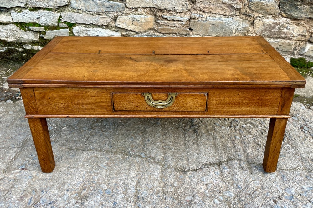 Antique Oak Fold-Over Coffee Table