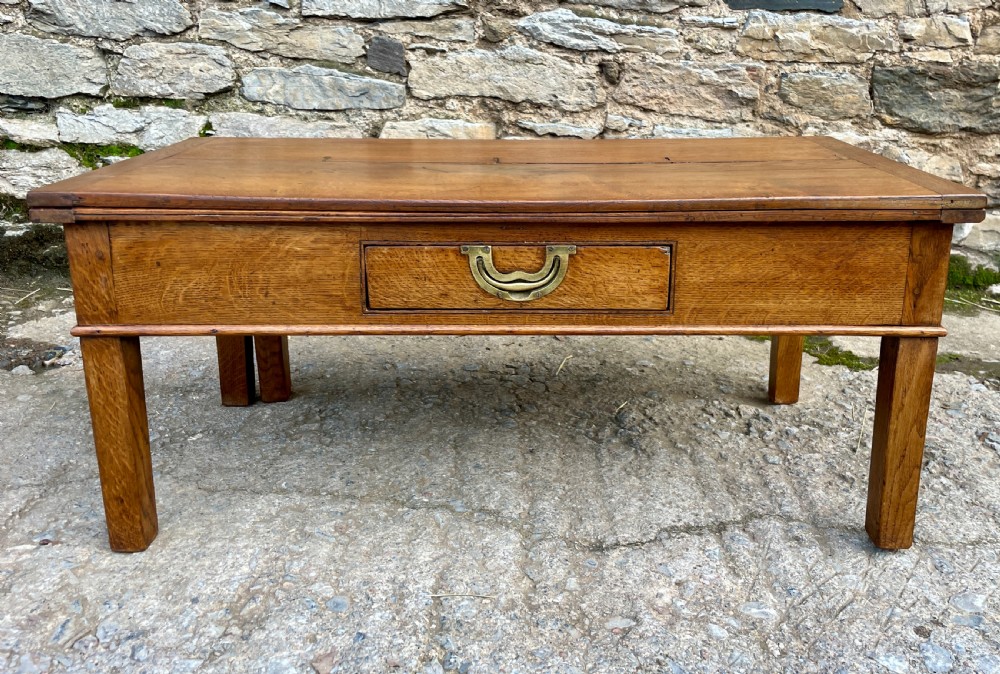 Antique Oak Fold-Over Coffee Table View II