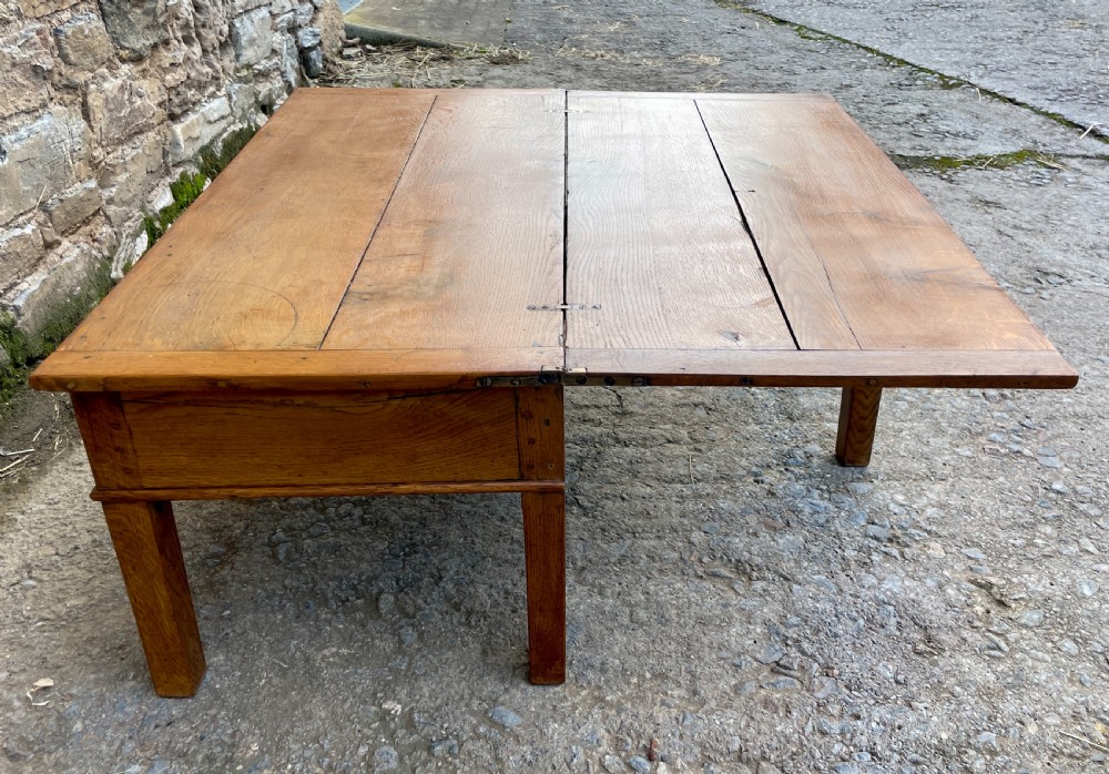 Antique Oak Fold-Over Coffee Table View IX