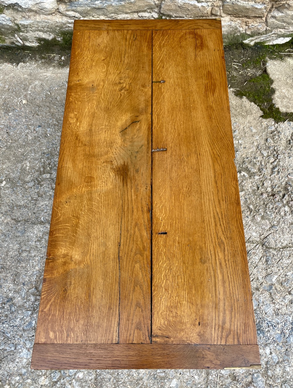 Antique Oak Fold-Over Coffee Table View XII