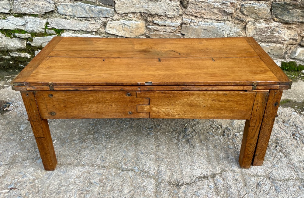 Antique Oak Fold-Over Coffee Table View XIII