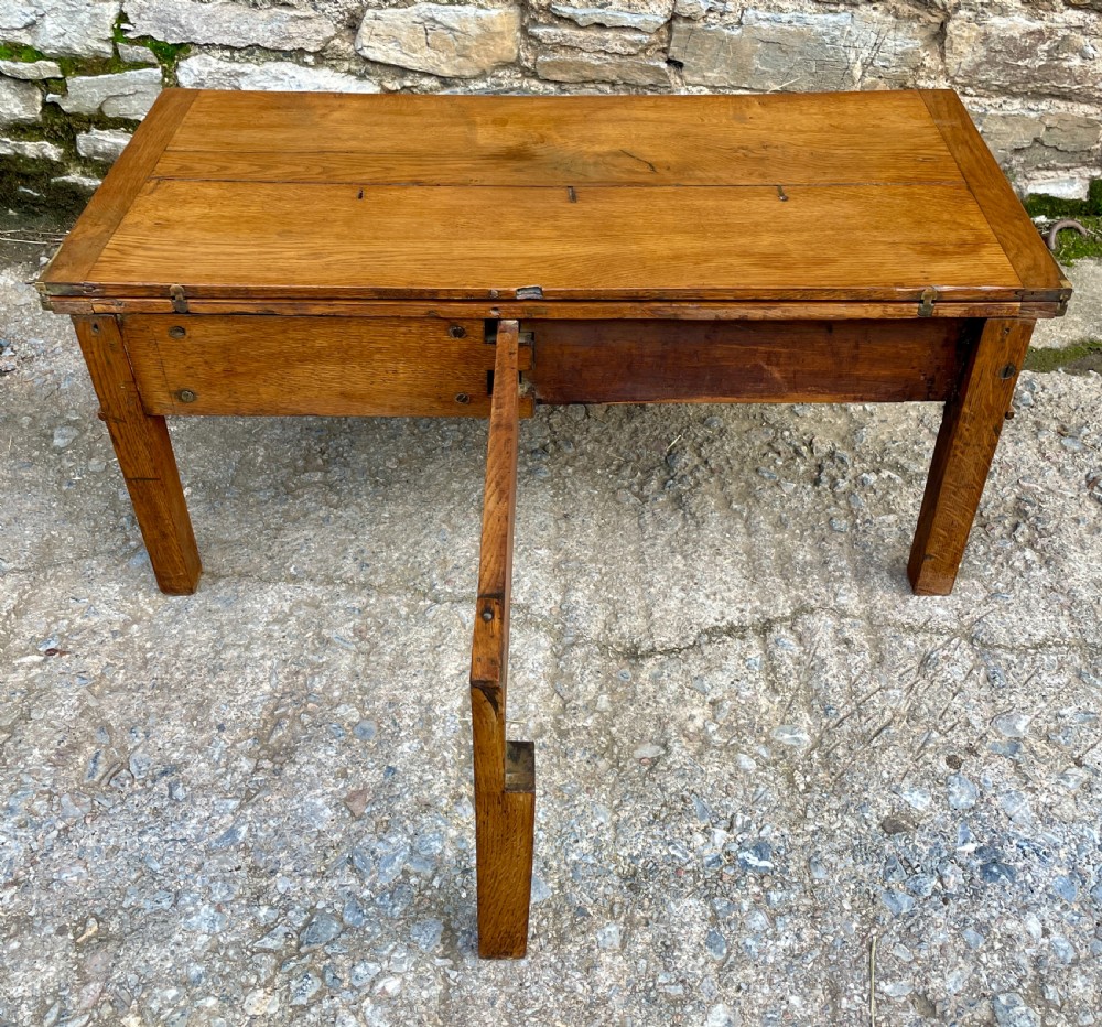 Antique Oak Fold-Over Coffee Table View XIV