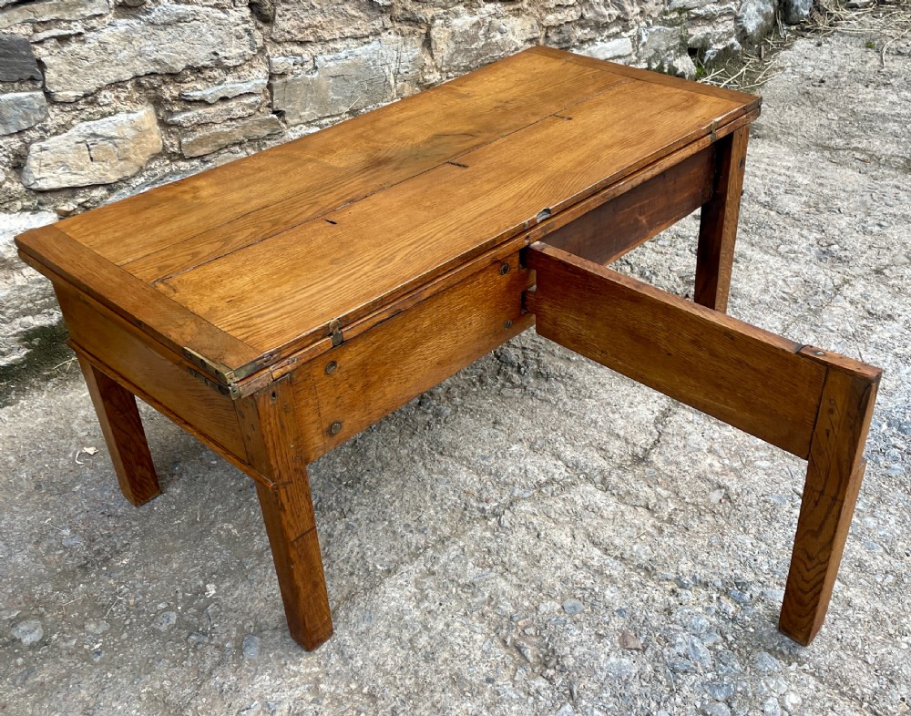 Antique Oak Fold-Over Coffee Table View XV