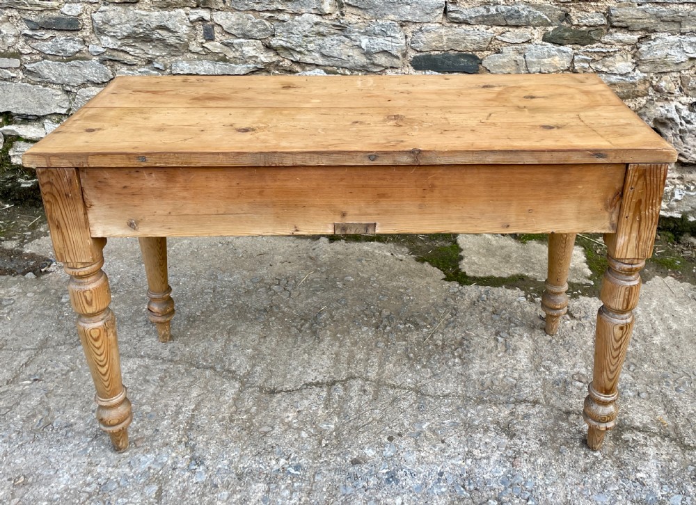 Antique Pine Two Drawer Table View XIII