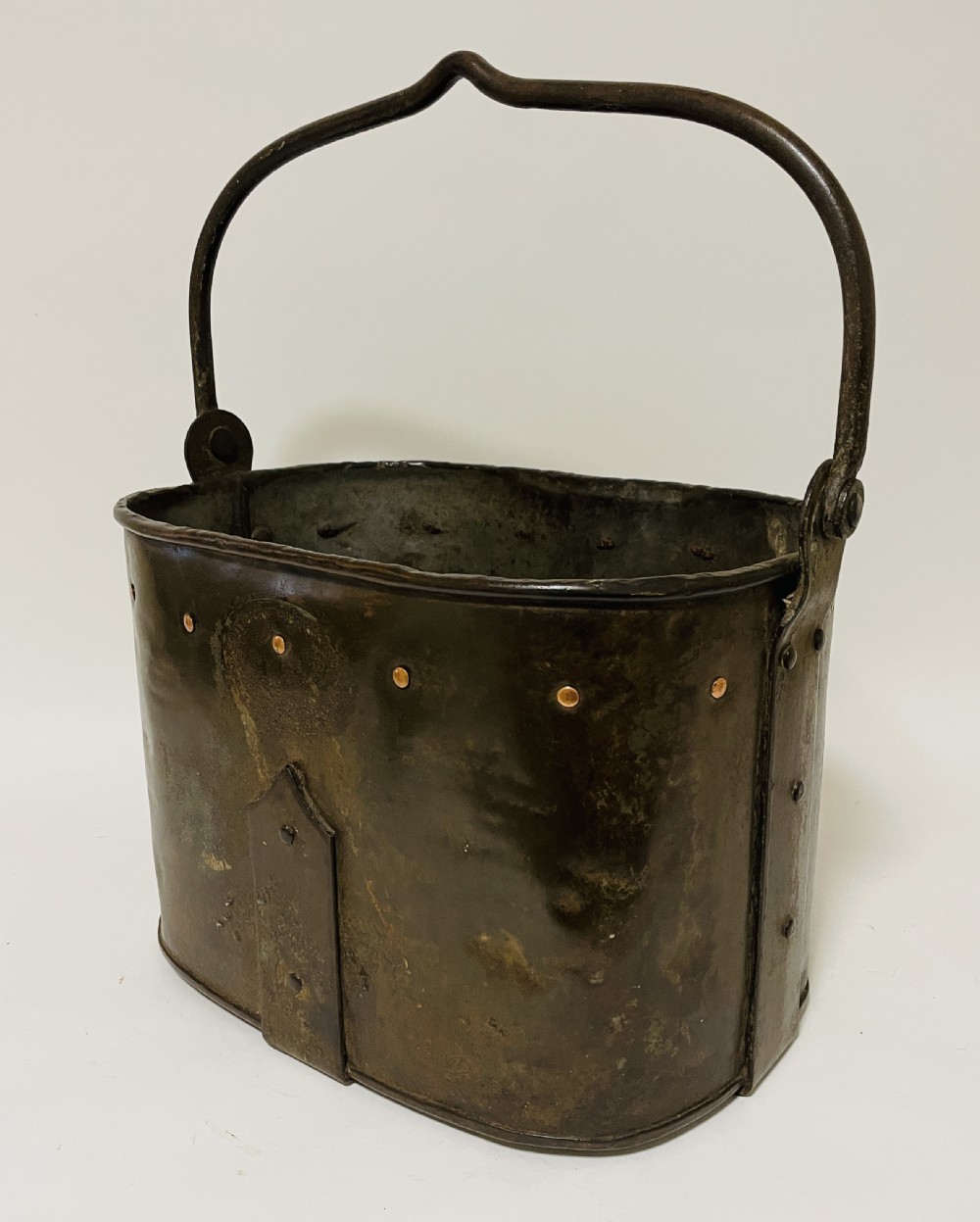 Arts and Crafts Steel and Copper Coal Bucket View II