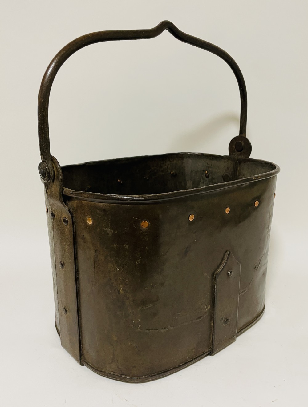 Arts and Crafts Steel and Copper Coal Bucket View IV