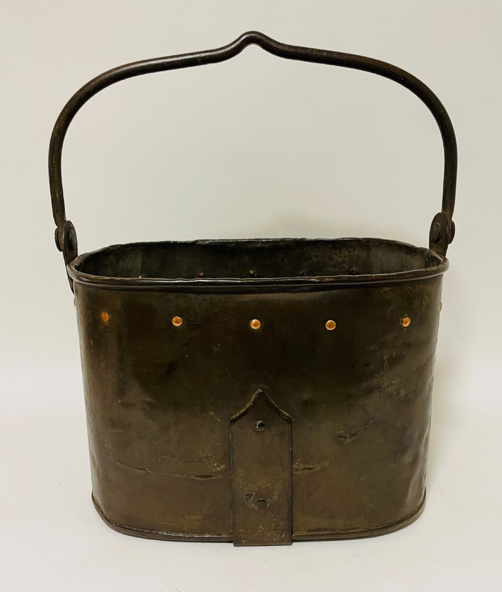 Arts and Crafts Steel and Copper Coal Bucket View V