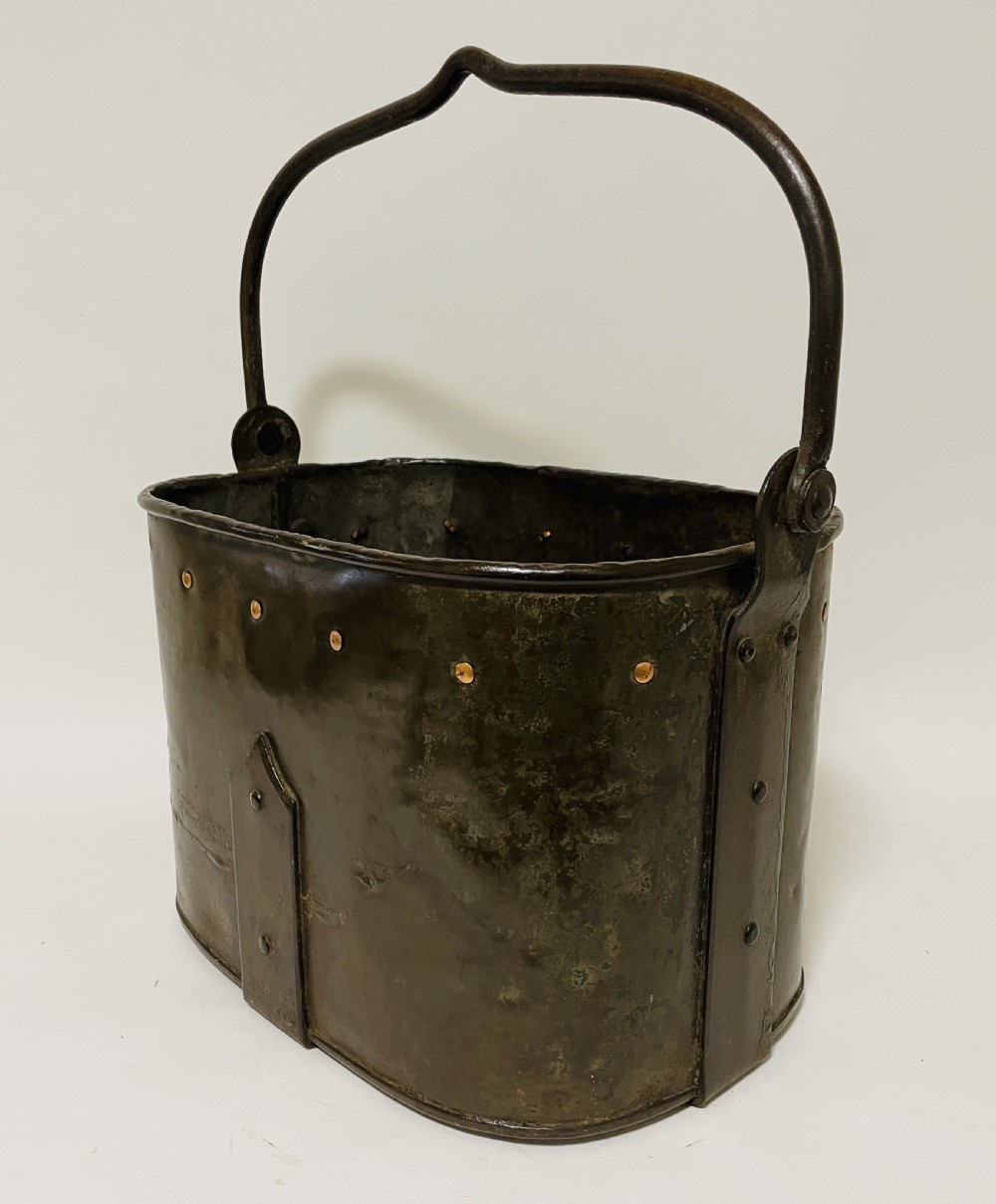 Arts and Crafts Steel and Copper Coal Bucket View VIII
