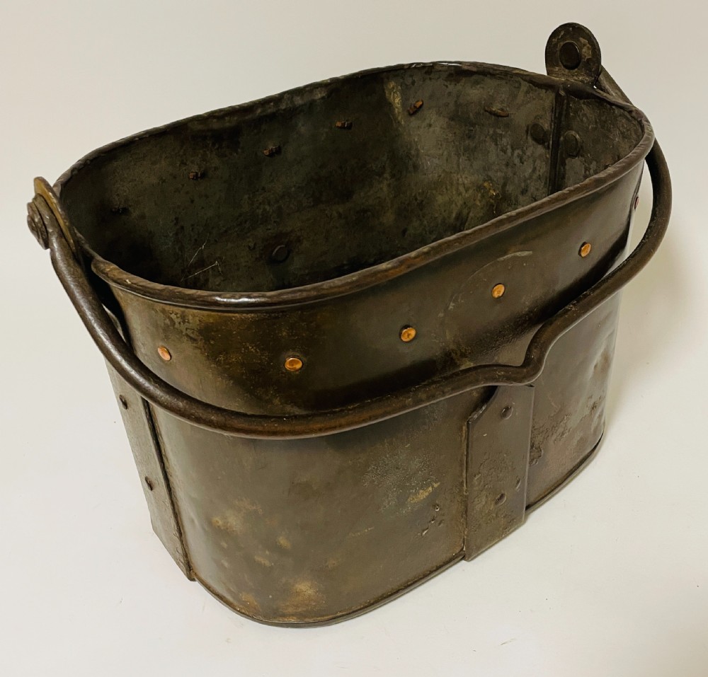 Arts and Crafts Steel and Copper Coal Bucket View IX