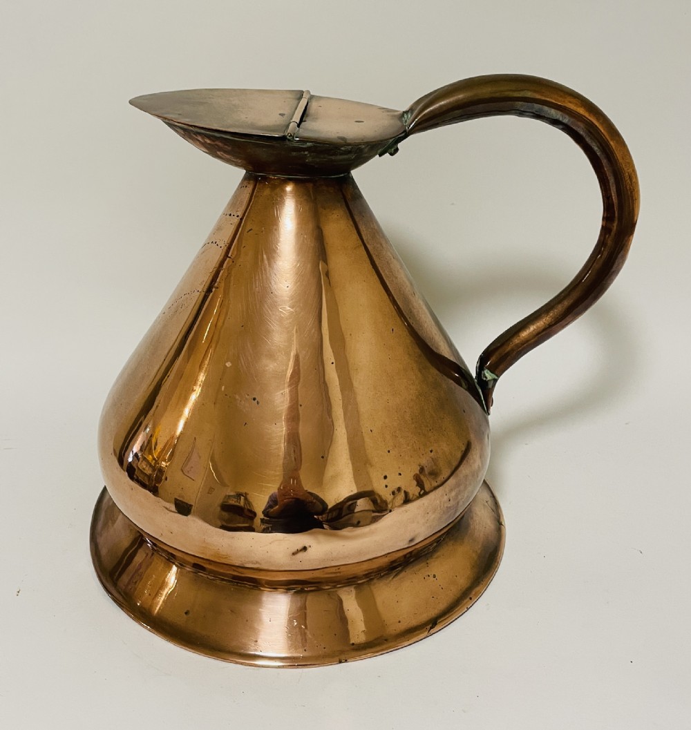 Large Antique Lidded Copper Jug