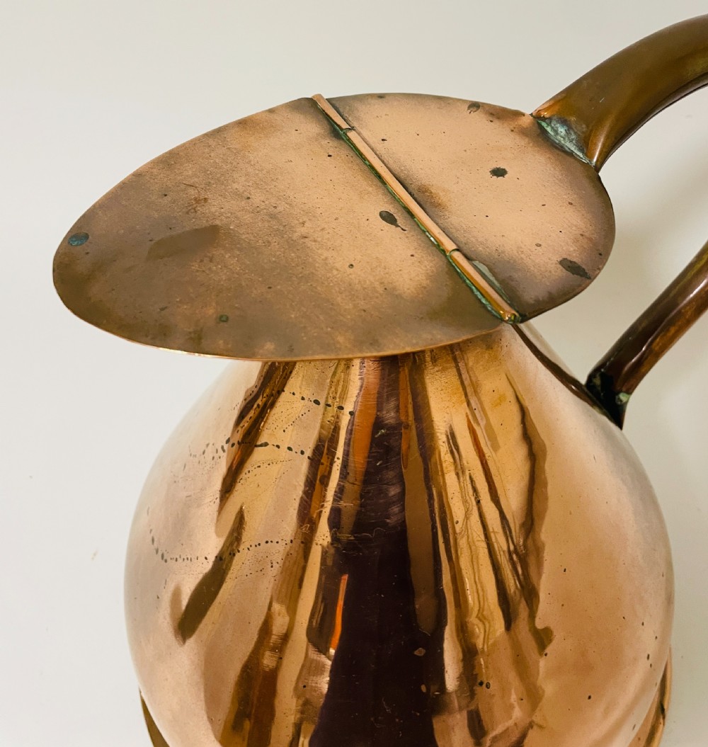 Large Antique Lidded Copper Jug View IX
