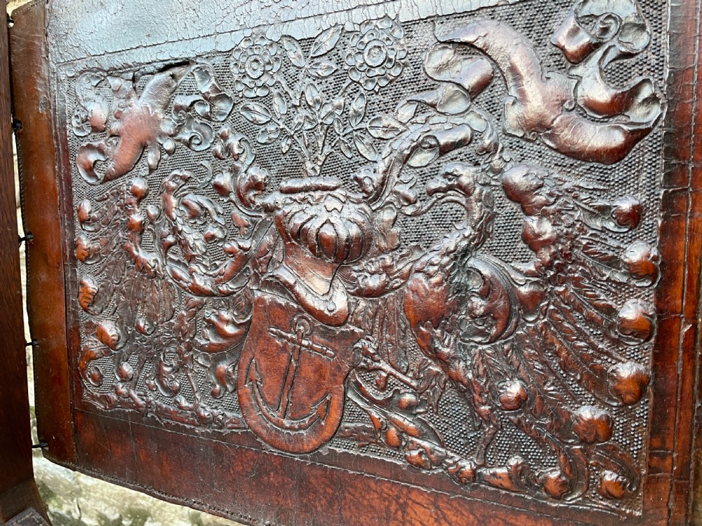 Antique Continental X-Frame Carved Oak Throne View V