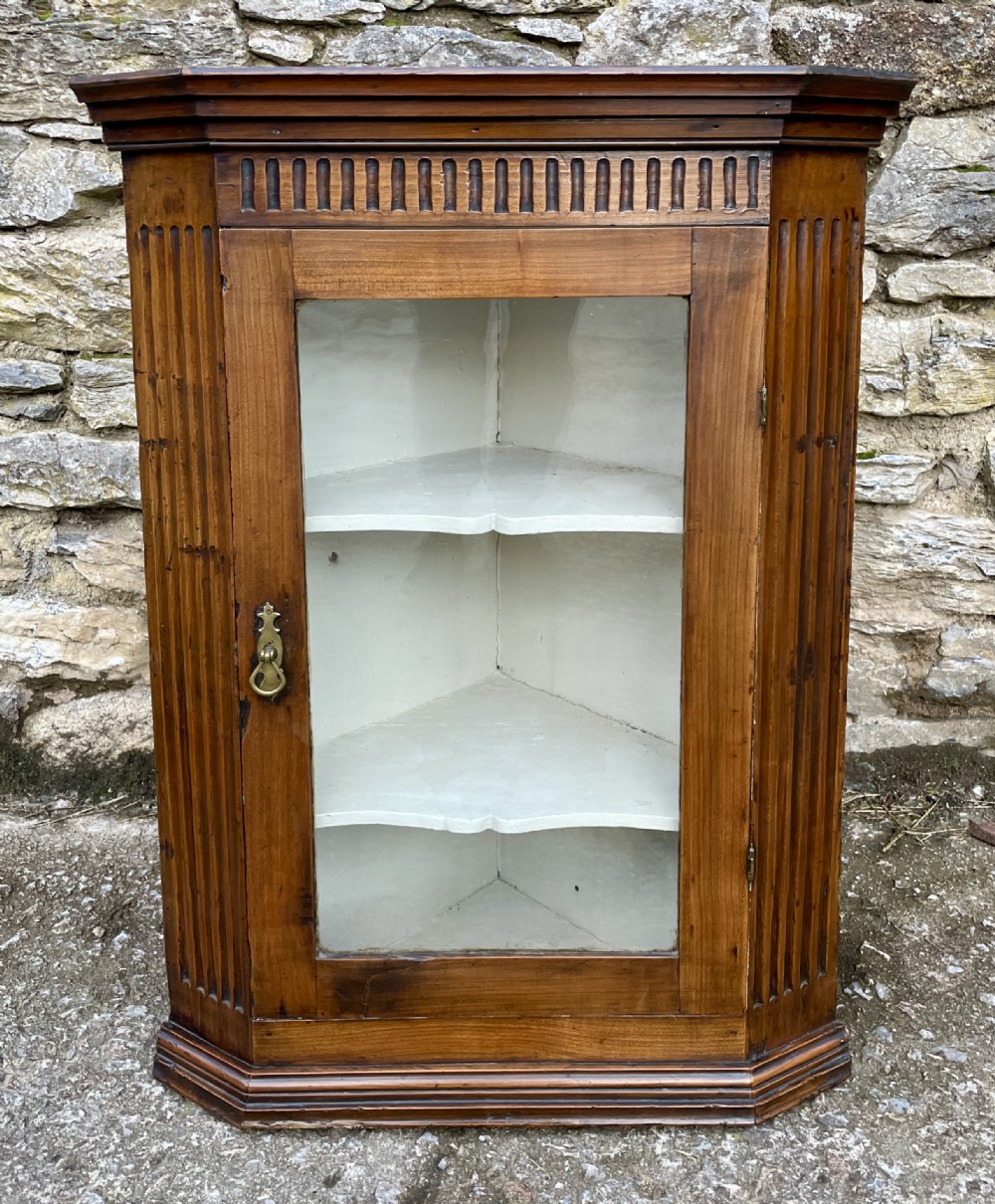 Georgian Elm Hanging Corner Cupboard