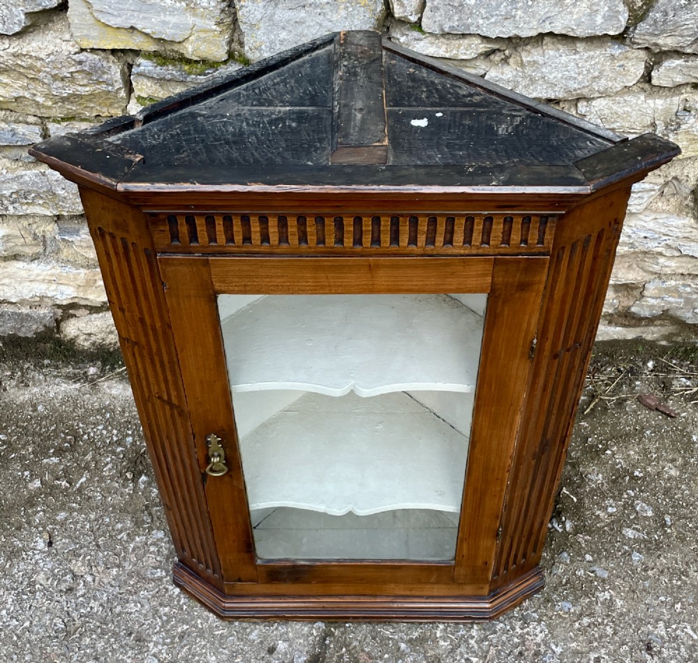Georgian Elm Hanging Corner Cupboard View II