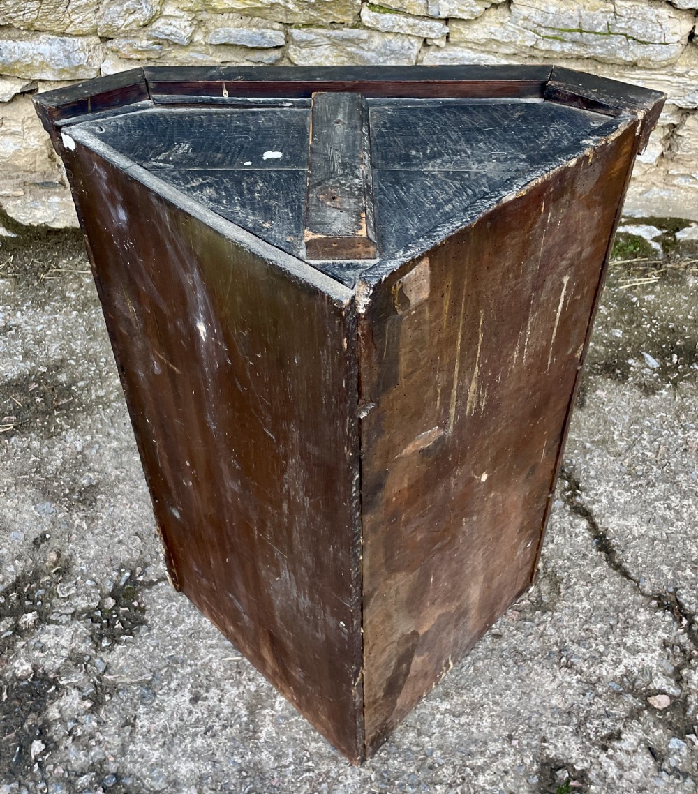 Georgian Elm Hanging Corner Cupboard View XVI